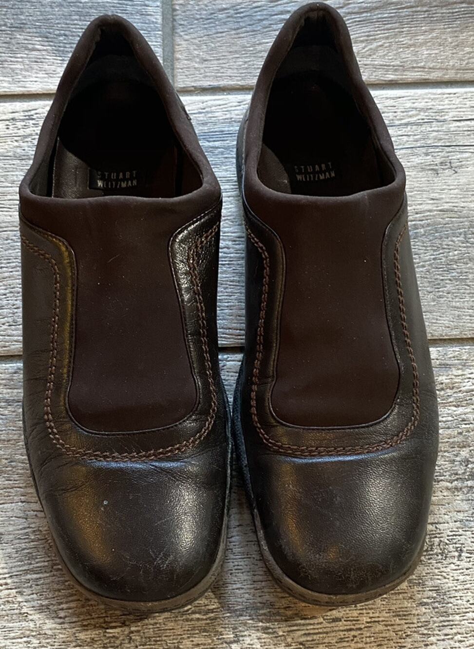 Stuart Weitzman Womens Size 7.5 Brown Loafer Slip-On Shoes